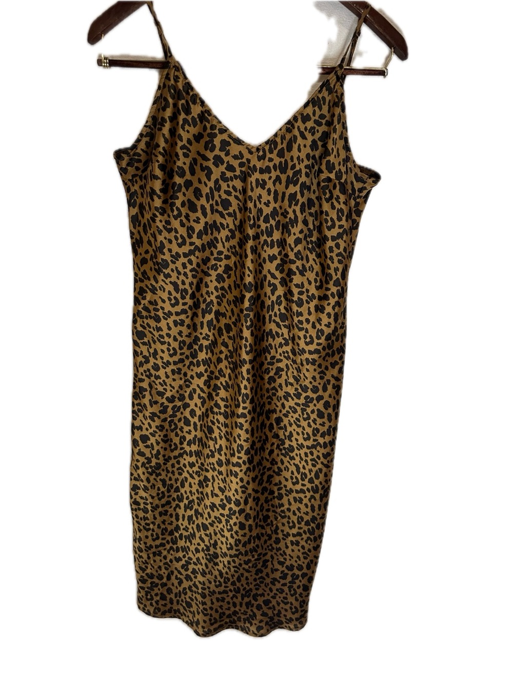 Anthropologie Leopard-Print Slip Dress in Brown & Black